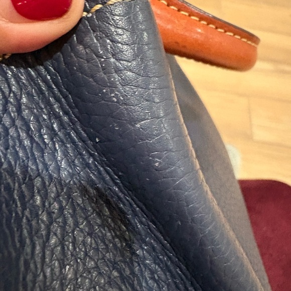 Dooney & Bourke Dark Blue and Brown Satchel preloved - Picture 11 of 15